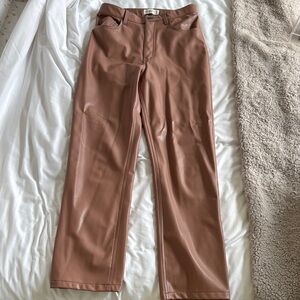 Abercrombie Women's Tan/Pink Leather Pants